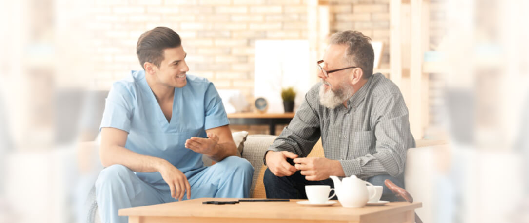 Man serving cup of coffee